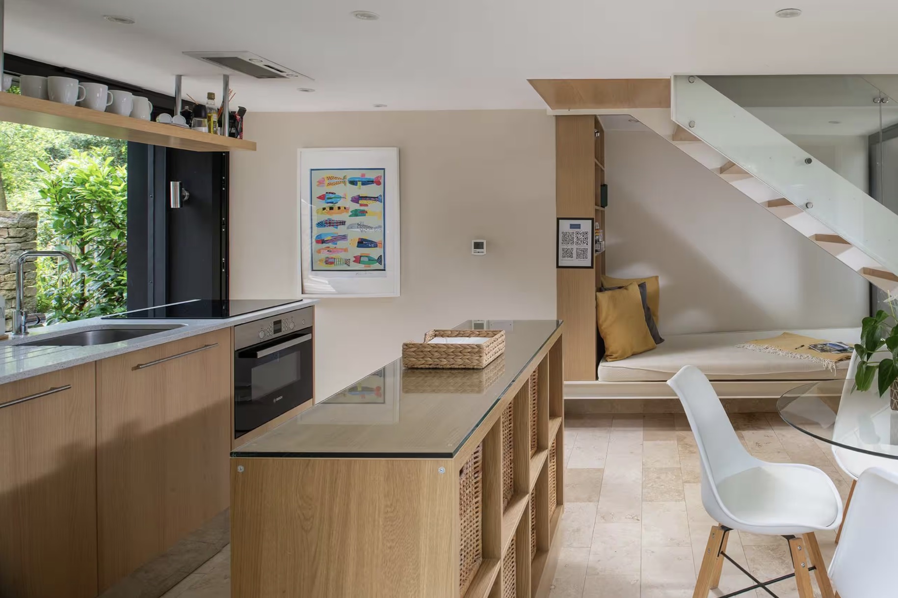 Kitchen and staircase