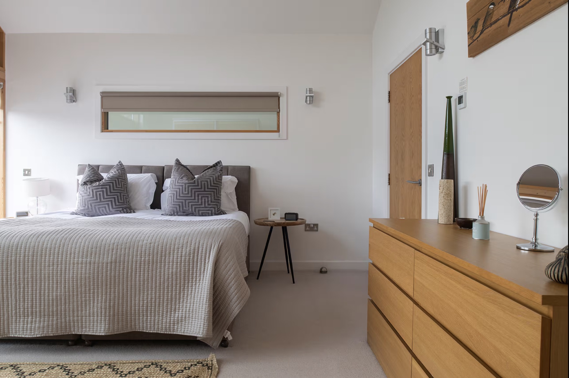 Bedroom with wooden furnishings
