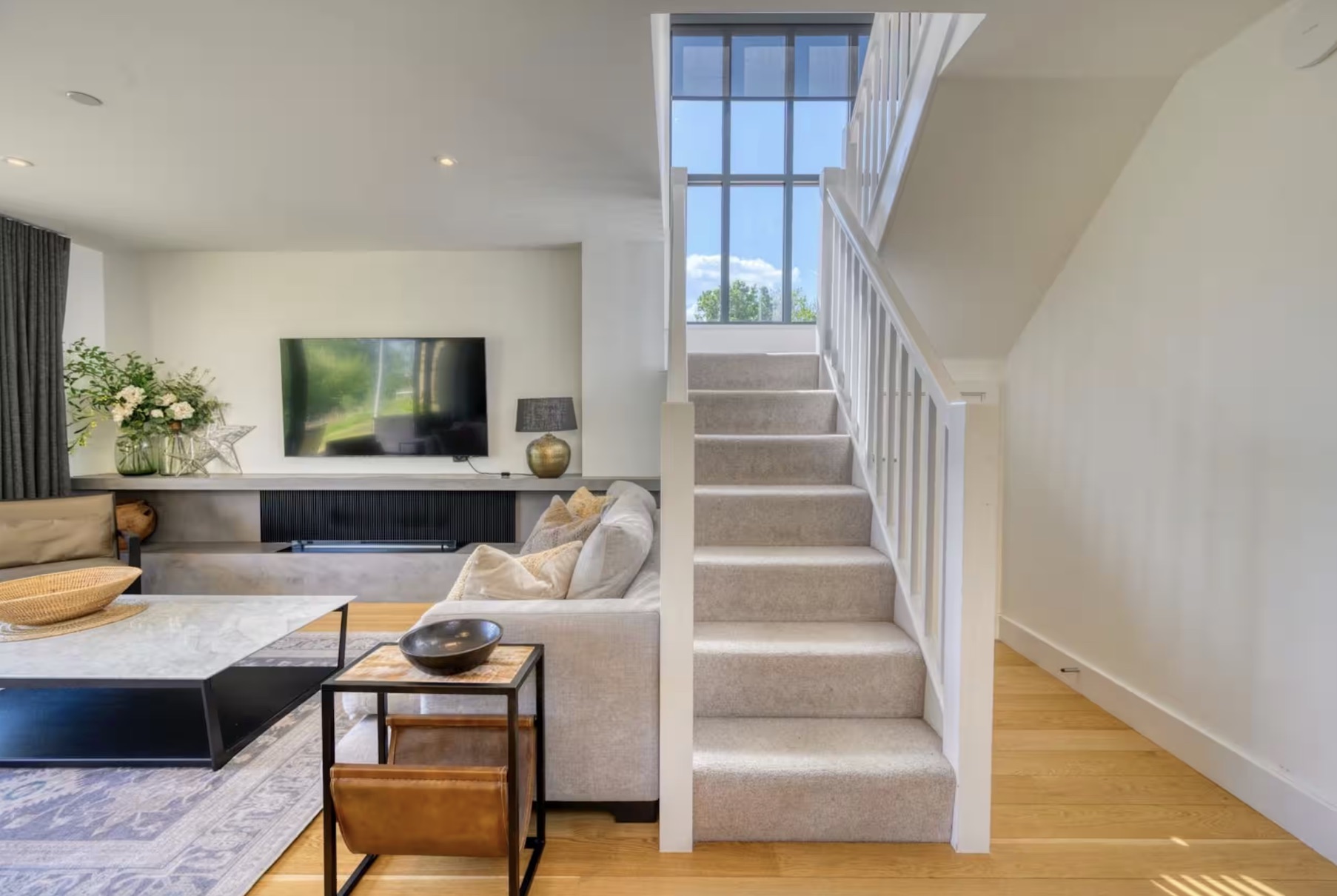 Living area and staircase